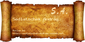 Sedlatschek András névjegykártya